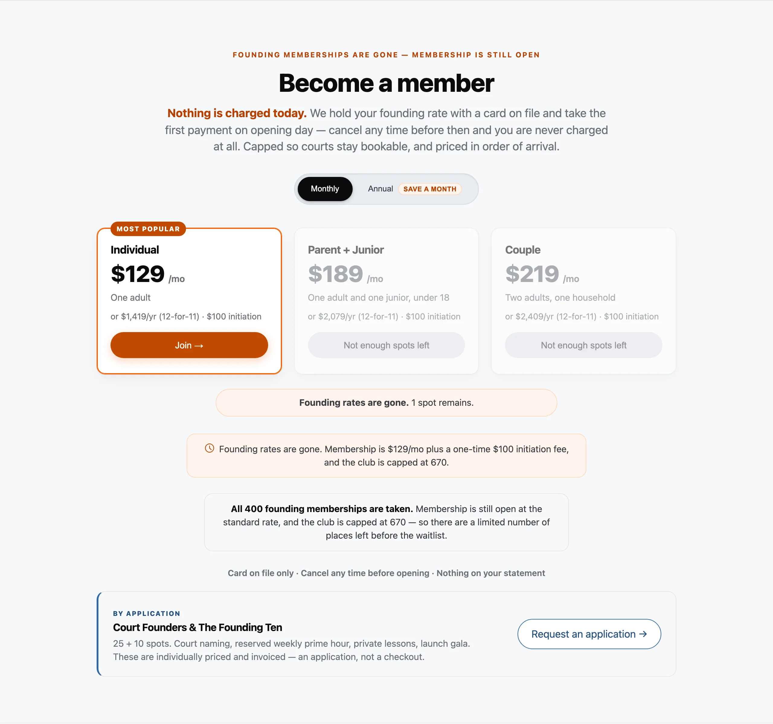 The membership block at 669 seats